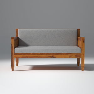Trely Sheesham Wood Sofa Set In Light Honey
