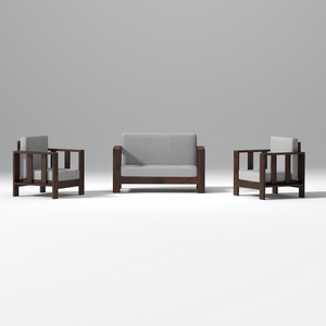Tranquilcouch Sheesham Wood Sofa In Dark Walnut Color