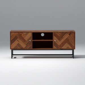 Emerge Sheesham Wood TV Unit in Light Walnut Colour
