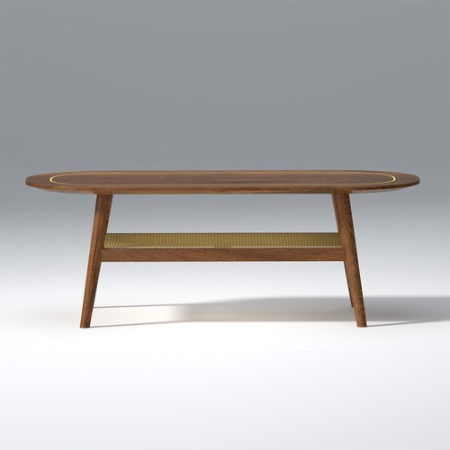 Aroma Sheesham Wood Coffee Table in Walnut Colour