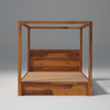 Canopy Sheesham Wood Bed With Drawer Storage in Light Honey colour