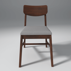 Ducasse Mango Wood Set of 2 Chair In Walnut Finish