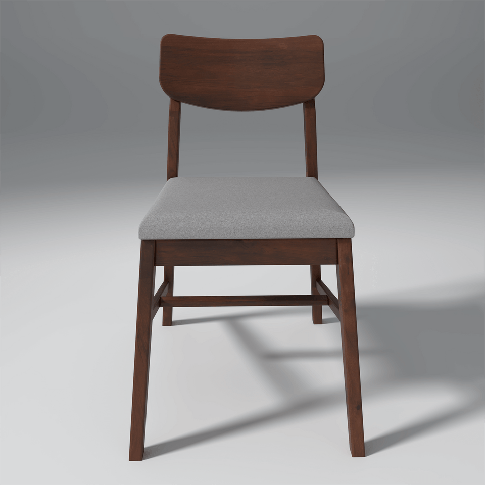 Ducasse Mango Wood Set of 2 Chair In Walnut Finish