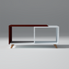 Pourover Engineered Wood Coffee Table In Mahogany and white