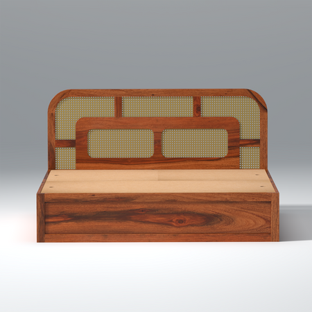 Zenitha Sheesham Wood Bed with Drawer Storage in Maharani Colour