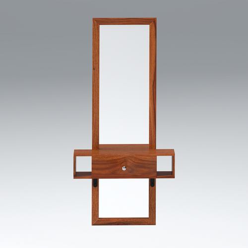 Glimm Sheesham Wood Wall Mount Dressing Table in Reddish Rosewood color