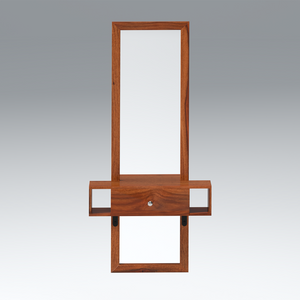 Glimm Sheesham Wood Wall Mount Dressing Table in Reddish Rosewood color