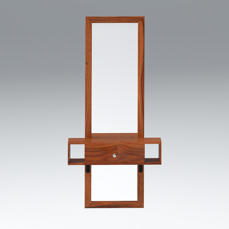 Glimm Sheesham Wood Wall Mount Dressing Table in Reddish Rosewood color