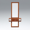 Glimm Sheesham Wood Wall Mount Dressing Table in Reddish Rosewood color