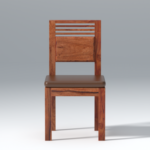 Velour Sheesham Wood Set of 2 Dining Chair In Reddish Walnut Color