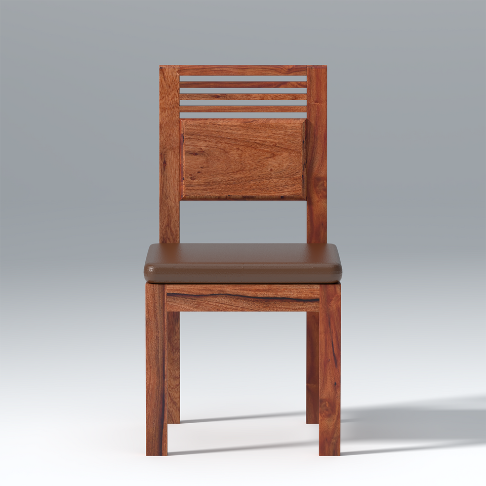 Velour Sheesham Wood Set of 2 Dining Chair In Reddish Walnut Color