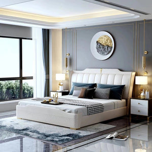 Elysium Upholstered Bed in Beige Colour With Box Storage