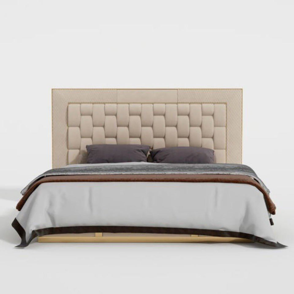 Arboronix Upholstered Bed in Beige Colour With Box Storage