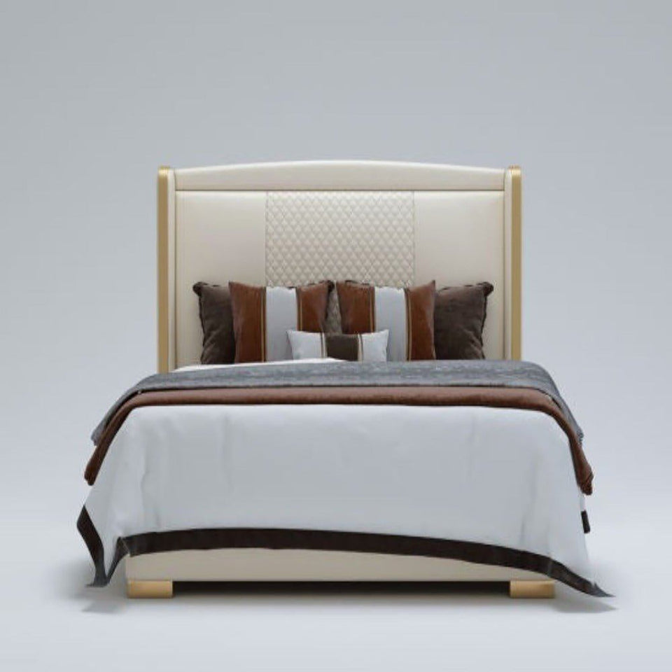 Celestial Upholstered Bed in White Colour With Box Storage