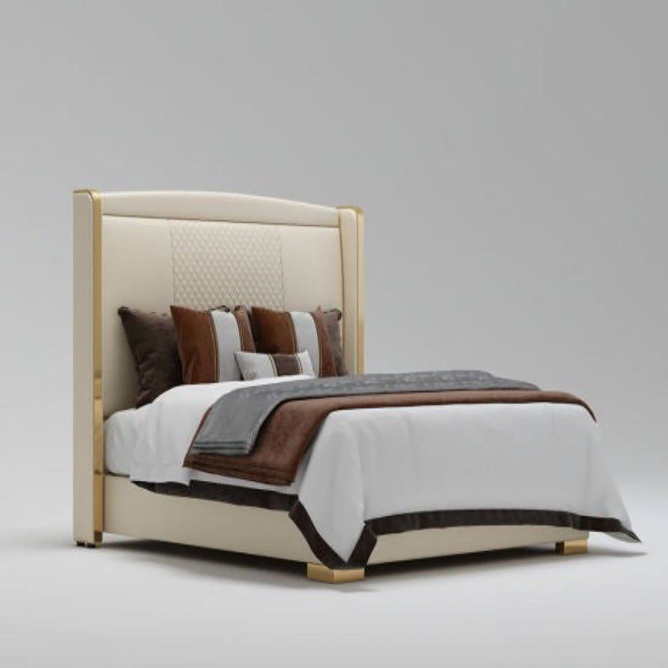 Celestial Upholstered Bed in White Colour With Box Storage