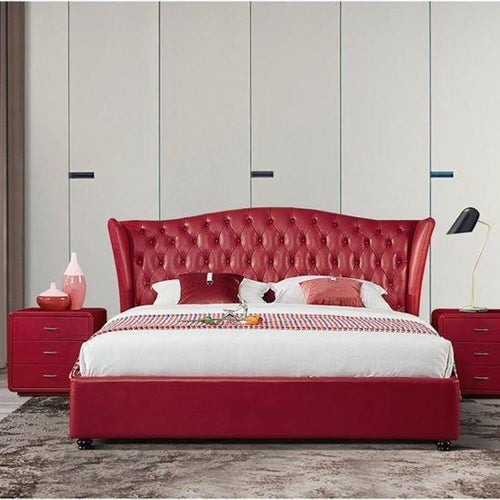 Foreston Upholstered Bed in Red Colour With Box Storage