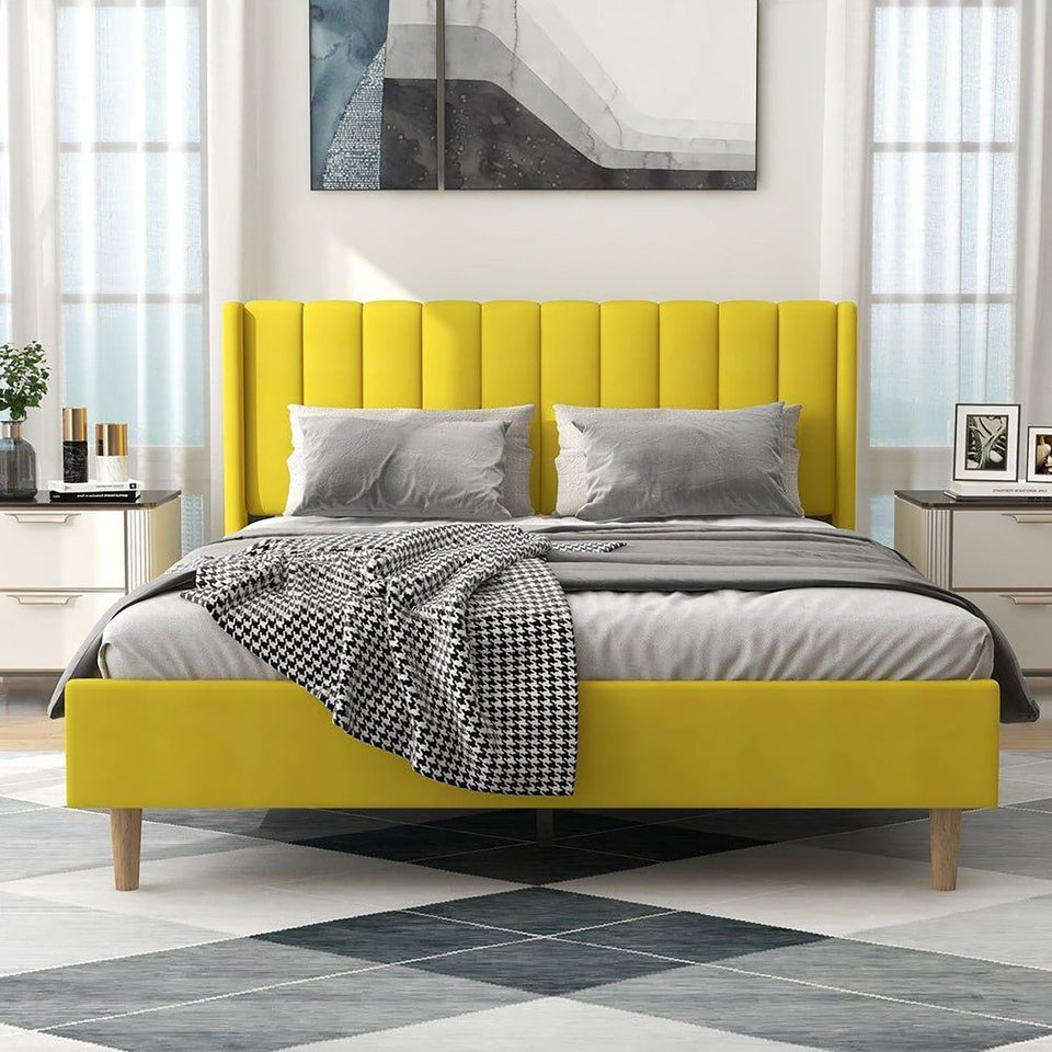 Exaltus King size Upholstered Bed Without Box Storage