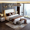 Celestial Upholstered Bed in White Colour With Box Storage