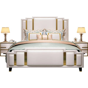 Arboris Upholstered Bed in Grey Colour Without Box Storage