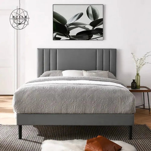 Seraphic Grey Upholstered Bed