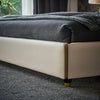 Ashford King size Upholstered Bed in Beige Colour With Box Storage