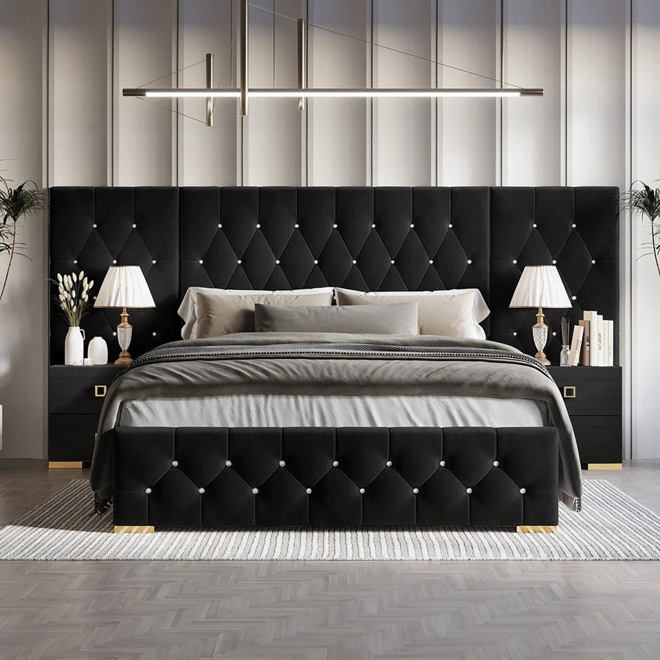 Sprucen Upholstered Bed in light Pink Colour Without Box Storage