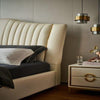 Ashford King size Upholstered Bed in Beige Colour With Box Storage