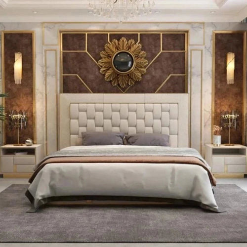 Arboronix Upholstered Bed in Beige Colour With Box Storage
