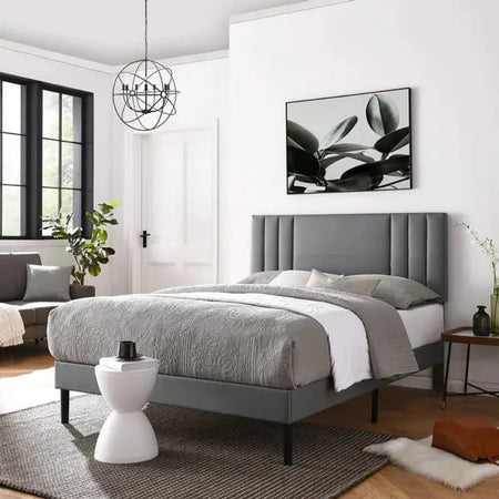 Seraphic Grey Upholstered Bed