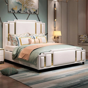 Arboris Upholstered Bed in Grey Colour Without Box Storage