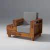 Gezeling Sheesham Wood Sofa with 2 drawers in Light Honey