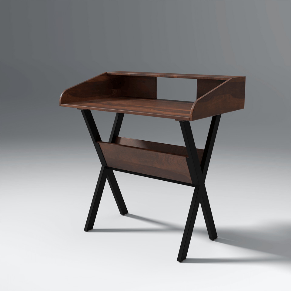 Ace Wooden & Iron Study Table Light Rosewood