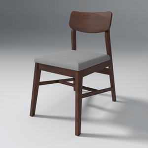 Ducasse Mango Wood Set of 2 Chair In Walnut Finish