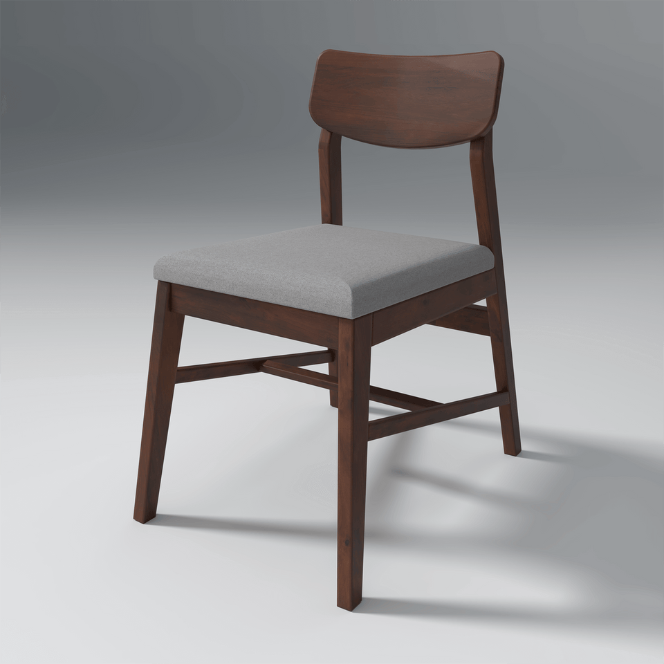 Ducasse Mango Wood Set of 2 Chair In Walnut Finish