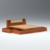 Serene Sheesham Wood bed with Drawer Storage in Maharani Colour
