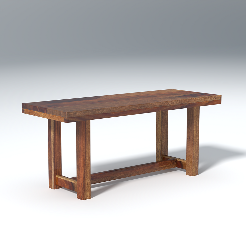 Crenn Sheesham Wood Dining Bench In Reddish Walnut Color