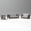 Tranquilcouch Sheesham Wood Sofa In Dark Walnut Color