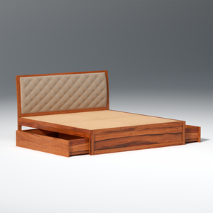 Eleganz Sheesham Wood Bed with Drawer Storage in Maharani Colour