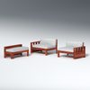 Eirini L Shape Sheesham Wood Sofa In Light Honey