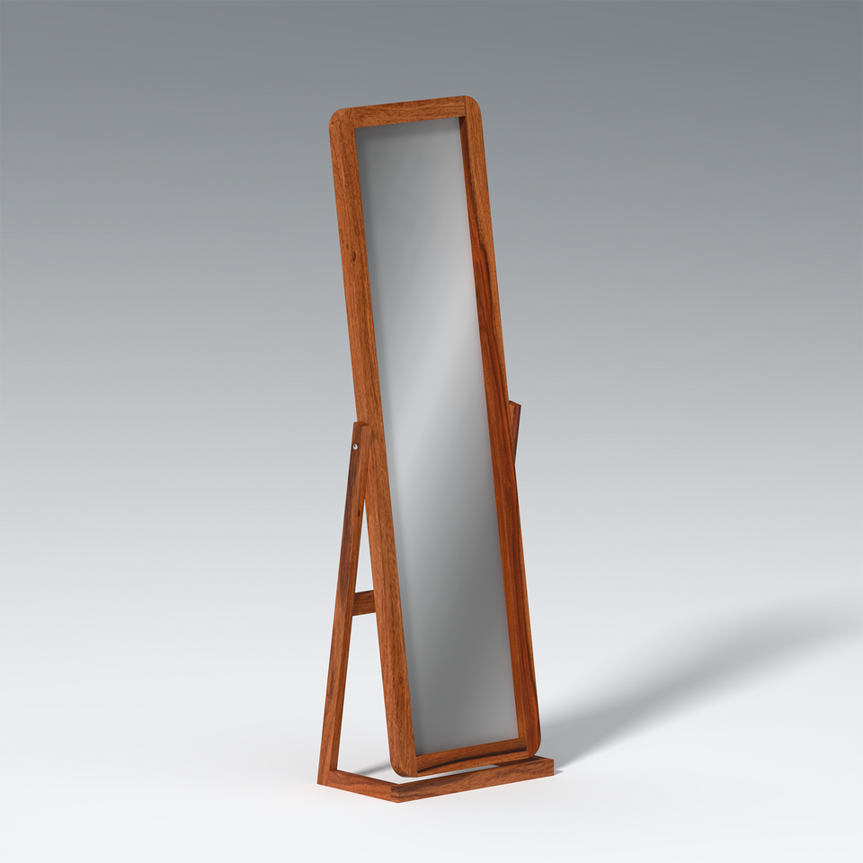 Dusk Sheesham Wood Mirror Frame in Honey Brown Color