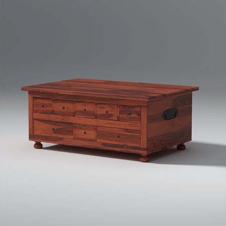 Birch Trunk In Reddish Rosewood With 8 Drawers