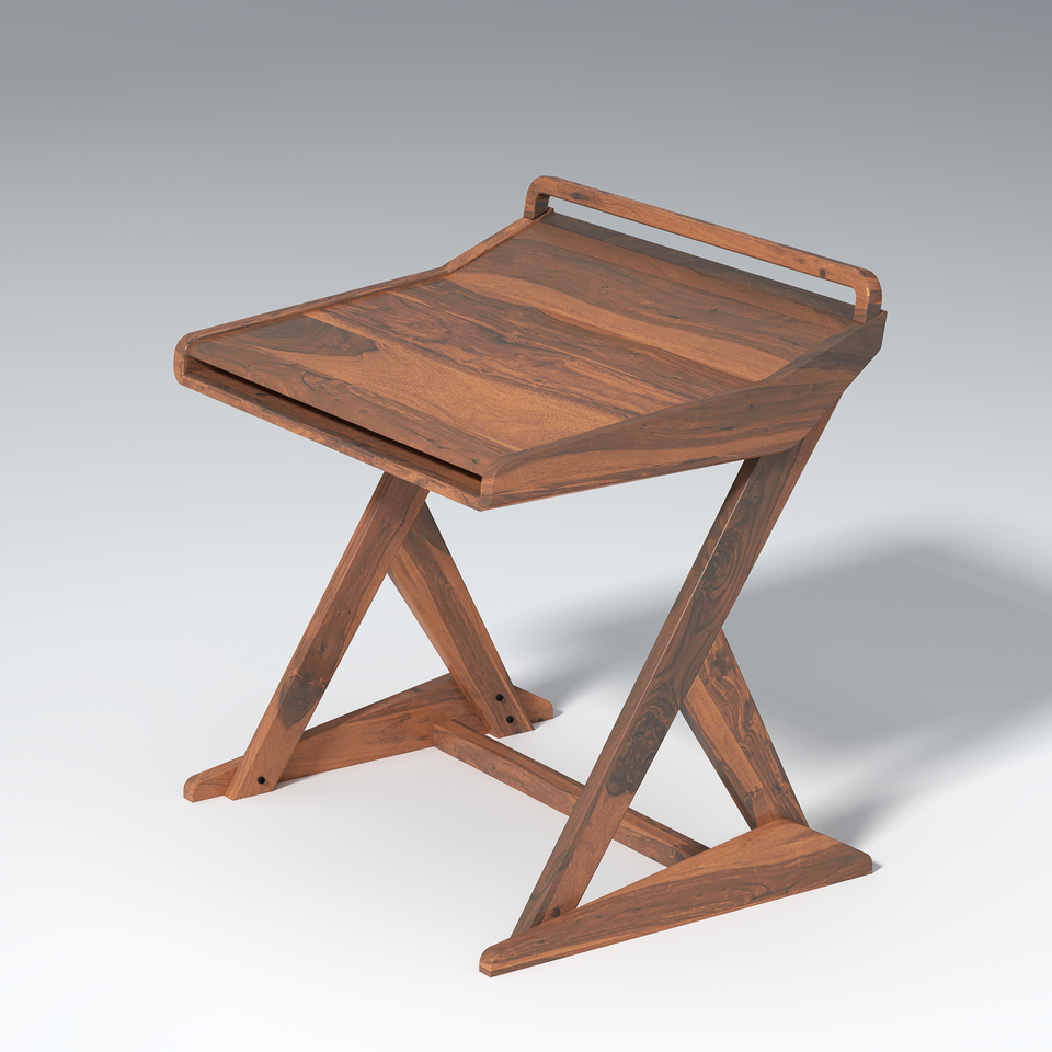 Chopin Sheesham Wood Study Table In Light Walnut Color
