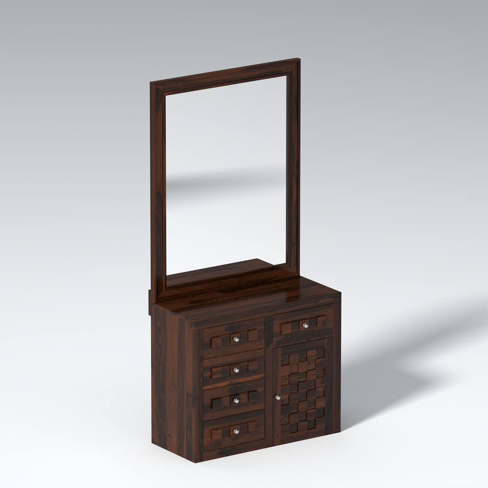 Eleca Sheesham Wood Dressing Table in Walnut color