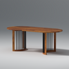 Andress Sheesham Wood C & Iron Leg Dining Table in Light Honey Finish (4 Seater)