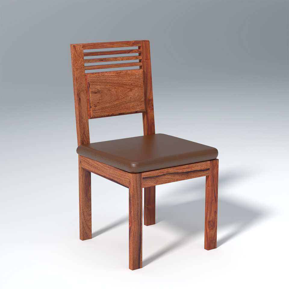 Velour Sheesham Wood Set of 2 Dining Chair In Reddish Walnut Color