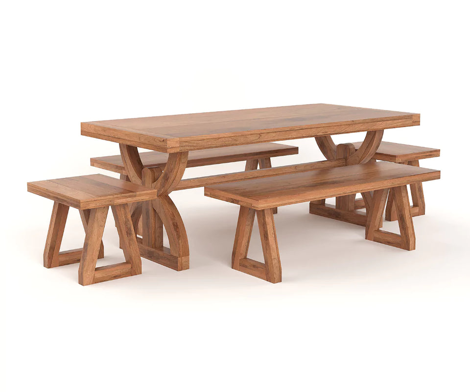 Nexlan Dining Table with Bench Set