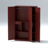 Prada 3 Door Engineered Wood Wardrobe In Mahogany