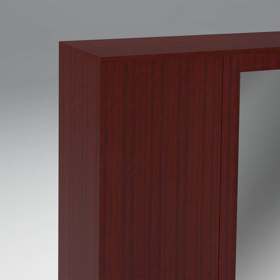 Prada 3 Door Engineered Wood Wardrobe In Mahogany