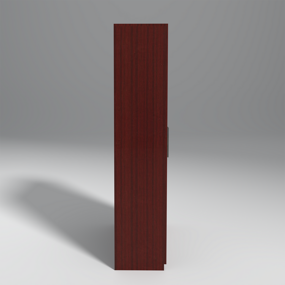 Prada 3 Door Engineered Wood Wardrobe In Mahogany