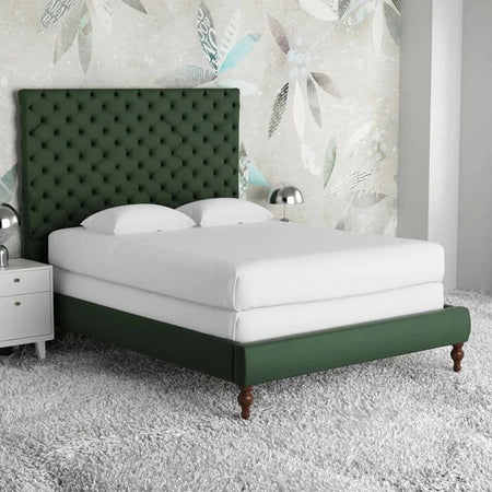 Sylvalley Upholstered Bed in green Colour Without Box Storage